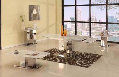 China Silver Dragon Marble Dining Tables , Luxury Living Room Furniture for sale