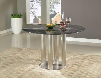 China Black Marquina Marble Top Round Dining Table For Lounge Room Dia1200*750mm for sale