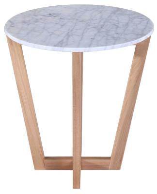 China Living Room Furniture Natural Wooden Coffee Table With White Marble Top for sale