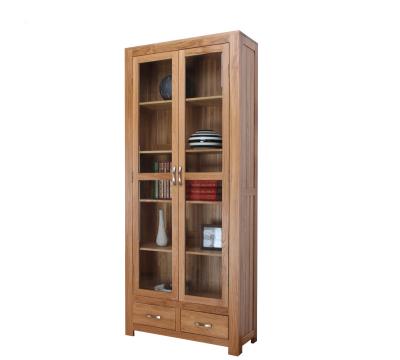 China 6 Shelf Oak Wooden Book Case With Doors , Interior Furniture Bookshelves for sale