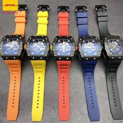 China Alarm 114536 2022 high-end rm watch strap Silicone 3A hiphop watch colorful Richard watch men 3S for sale