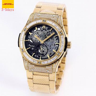 China Alarm 2022 NEW Hot Sale luxury watches women men wrist brand ladies automatic mechanical watches Hubllot for sale