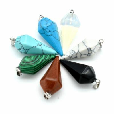 China Creative natural crystal hexagonal pendant ball pyramid simple stone column simple main six head jewelry for sale