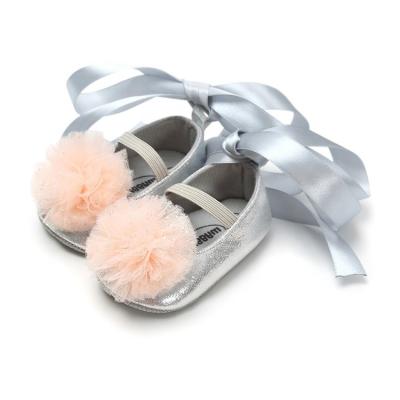 China Cute PU Leather fluff ball girl princess mary jane baby shoes for girl for sale