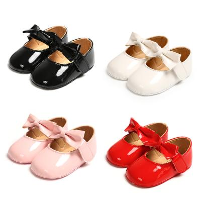 China New arrived PU Leather Bowknot Party ballet princess dress baby girl shoes for sale