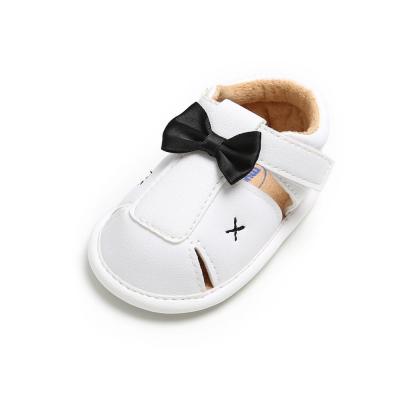 China Summer PU Leather shoes With bowknot anti-slip baby barefoot Toddler sandals for sale