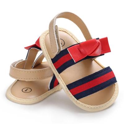 China New fashion Summer Rubber sole Striped Korean style Toddler infant sandals for sale