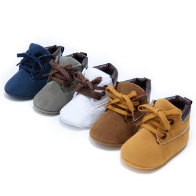 China Wholesale Faux suede Soft sole 0-18 months boy ankle baby booties for sale