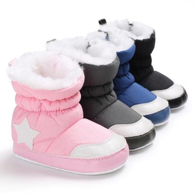 China China Factory Cartoon star soft-sole lovely newborn prewalker eva baby fur boots for sale