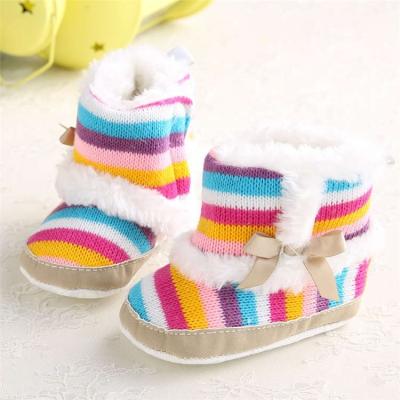 China In stock New designed Cotton Snowflake toddler Warm infant baby shoes for sale