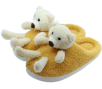 China High quality memory foam durable using various factory manufacture teddy bear slipper, indoor warm slippers for women and children for sale