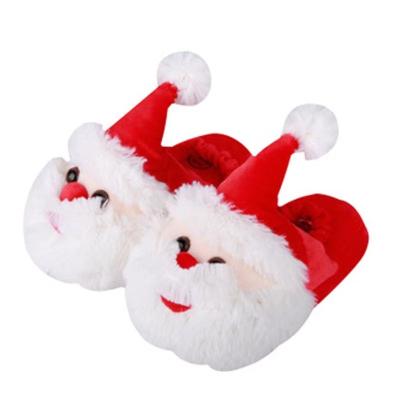 China Fashion Trend Christmas Winter Santa Claus Fluffy Indoor Unisex Animal Fur Soft Slippers for Kids and Adults for sale