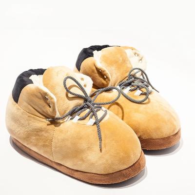 China Fashion trend new arrive high quality soft warm unisex brown color home plush plush Yeezy slippers sneakers high quality for sale