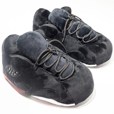 China HOT SALE Yeezy Plush Size Plush Fashion Trend Home Sneakers Soft Unisex BLACK Adult Slippers for sale