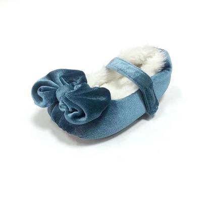 China Memory Foam Guaranteed Quality Appropriate Prices Soft Bowknot Velvet Ballerina Slippers Cute Shoes Warm Plush for sale