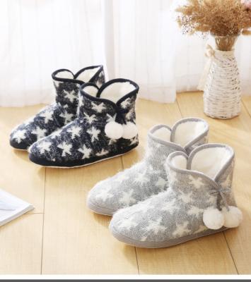 China Fashion trend wholesale high quality star printed warm indoor slippers for women, boots for women and girls for sale