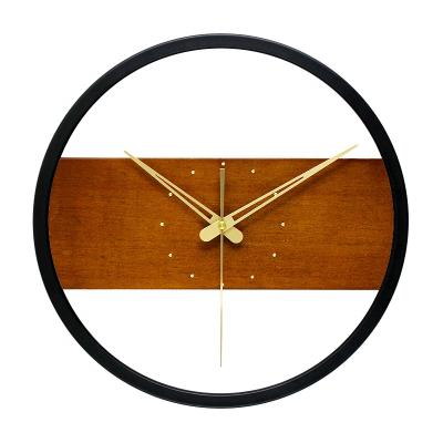 China Newest 14 inch LUMINOVA Modern Fashion Decorative Frame Metal Round Wall Clock 1 order for sale