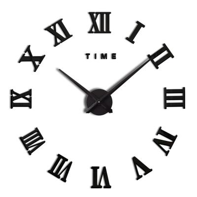 China Large 3D DIY decorative wall clock Roman Numeral of the BRIEF sale large EVA sticker 70CM-120CM hot creative wall clock for sale