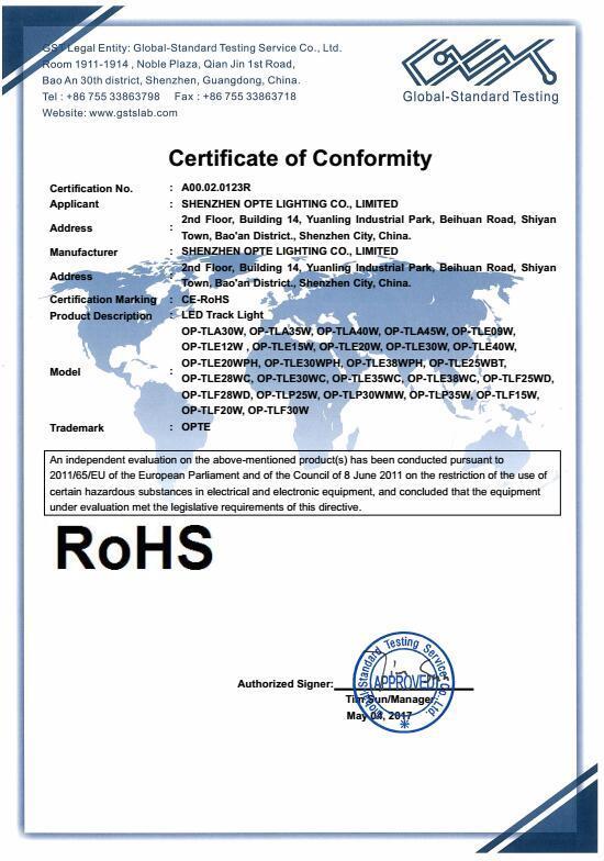 RoHS - Shenzhen Opte Lighting Co., Ltd.