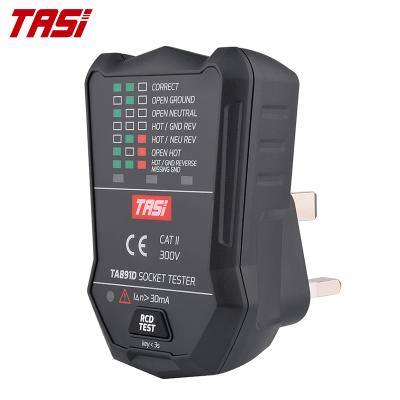 China TASI TA891D 175V~250V Voltage Tester With Indicator RCD GFCI Tester UK Plug UK Socket Tester 87*58*63mm for sale