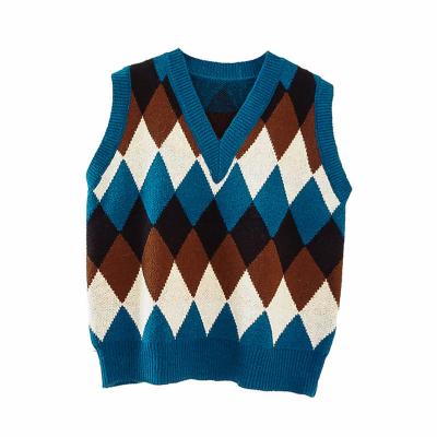 China Fashion Custom 100% Cotton Anti-Shrink Winter Knit Sleeveless Vest Sweater Women Sweater Vest for sale