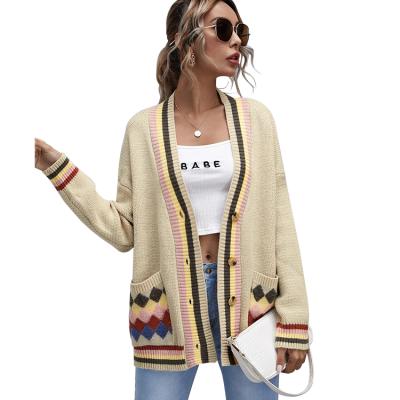 China Elegant Casual Button Front Women Cardigan Sweater Anti Shrink Winter Knitted Sweater Best Quality for sale