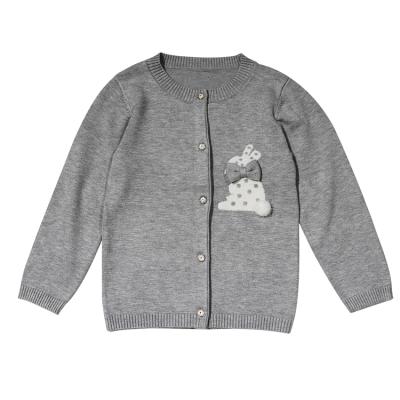 China New Anti-wrinkle collection OEM button squishy rabbit jacquard baby sweater cardigan for sale