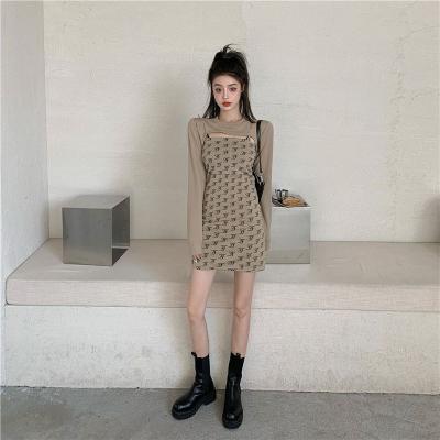 China Foreign Women's Breathable Dress Celebrity Fried Street Suit Temperament Spring 2022 New Sweater Dress A-line Bride The Two-piece Dress for sale