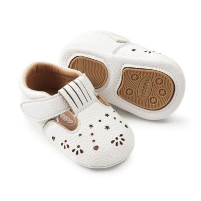 China Around 2022 Summer PU Babies Breathable Leather Boys Casual Shoes Hollow Out T Bar Newborn Kids Walking Shoes Wholesale for sale