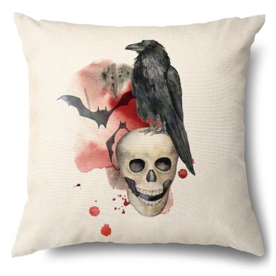 China Halloween PORTABLE Wholesale Linen Cushion Cover Pillow Case Square 2022 Canvas Pillow Covers Farmhouse Sofa Couch Trick or Treat Decoration for sale