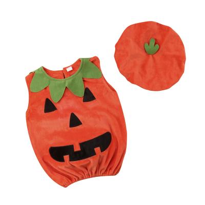 China Polyester/Cotton Halloween Pumpkin Baby Clothes Hat Rompers Kids Jumpsuit Infant Newborn Baby Pajamas Jumpsuits Baby Clothes Rompers for sale