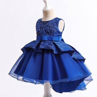 China 2022 New Breathable Luxury Kids Wedding Dress Girls Dress Tulle Princess Sequin Dress Baby Girl Children's Party Dress for sale