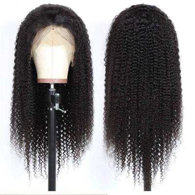 China Kinky Curly Raw Brazilian Virgin Hair Lace Front Wigs For Color Women Curly Transparent Lace Wigs Wholesale for sale