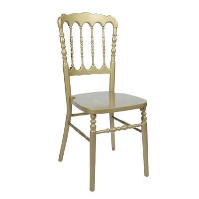 China Modern Outdoor Rental Solid Wood Dining Chair Napoleon Gold Wood Chair To Wedding Chair for sale