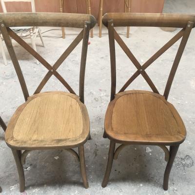 China Stacking Modern Popular Wedding And Party Used Wooden Cross Back Chair Vintage X Stackable Back Chair Silla for sale