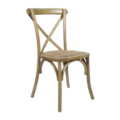 China Modern Rental Wood Stacking Dining Chair Wedding Cross Back Chair for sale