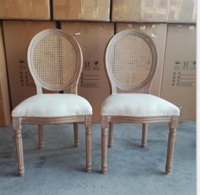 China Furniture Round Back Rattan Dining Chair Louis Traditional Wooden Luxury Chair for sale