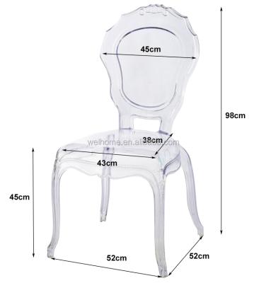 China Events Crown Chair in Clear Color Princess Chair for Outdoor Events for sale