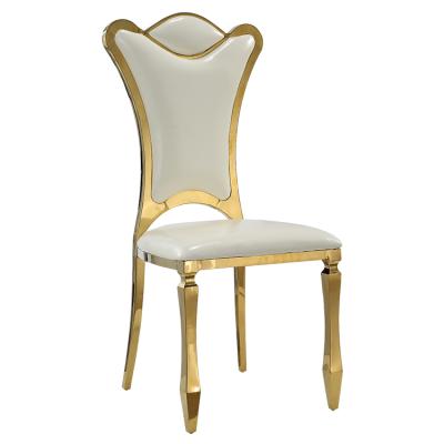 China Gold Color Modern Dining Chairs Stainless Steel Chairs For Wedding Reception for sale