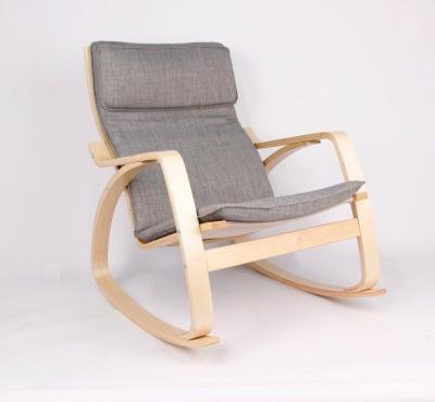 China Comfortable Sit Relax Rocking Chair Lounge Chair Relax Chair With Cotton Fabric Cushion for sale