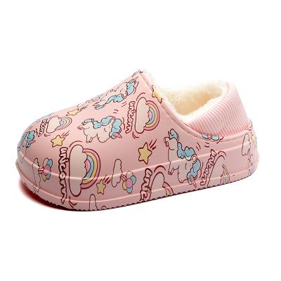 China Lightweight Baby Cotton Slippers Waterproof Thick-soled Cute Children's Bag With Plush Cotton Shoes for sale