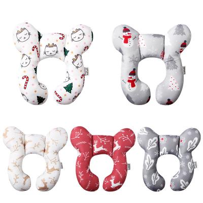 China Hot-selling new Christmas pp cotton stroller style baby pillow U-shaped travel and fold neck shape pillow for sale