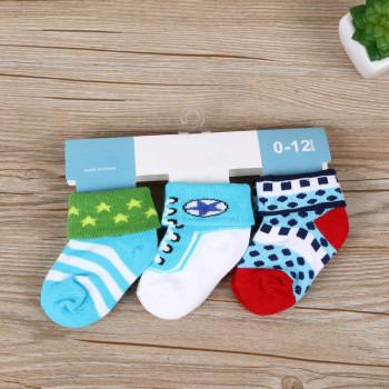 China Breathable High Quality Custom 3 Pairs Set New Style Infant Cotton Socks Newborn Socks For Kids Autumn Baby Socks Set for sale