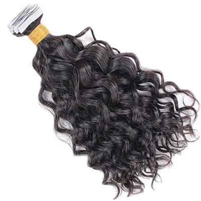 China Wholesale Natural Black Unprocessed Virgin Raw Curly Hair Extensions Brazilian Curly Hair Color Invisible Tape In Remy Hair for sale