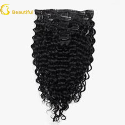 China Deep Wave Deep Wave 200 Grams Seamless And Weave Clip In Hair Extensions For Black Women for sale