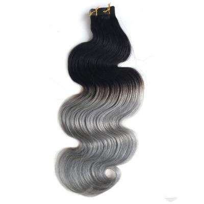 China 100% Body Wave Virgin Brazilian Hair Ombre Color 1B 10A 12A Human Remy Gray Human Remy Hair Tape Hair Extensions for sale