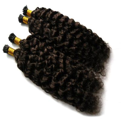 China Natural Curly Nano Curly Hair Extensions i Tip Curly Curly Virgin Virgin Brazilian Hair Extensions For Sale for sale