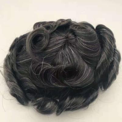 China Swiss Lace +PU Short Cuticle Aligned Hairpiece 100% Indian Hair 1b/20 Good Quality For Men Swiss Lace Hairpiece for sale