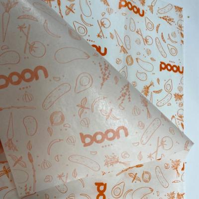 China Hot Selling Greaseproof Food Wrapping Paper Food Greaseproof Custom Logo Printed For Waxing Paper Baking Parchment Paper for sale