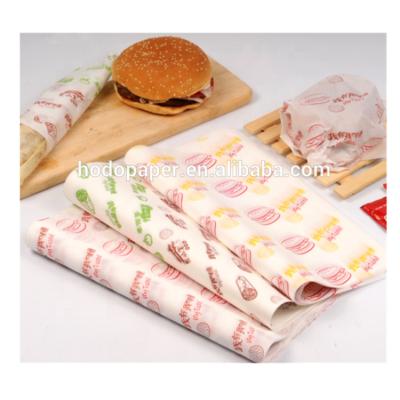 China Moisture Proof Custom Sandwich White Wax Paper For Fast Food Wrapping Paper With Logo Printing for sale